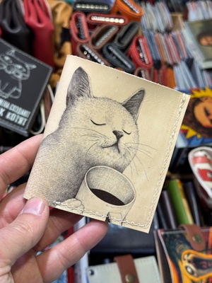 Кошелек с котом и кофе